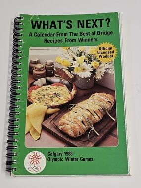 Vtg 1988 Calgary Olympics Best of Bridge Cookbook Calendar Recipes